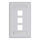 Station ID Faceplate with 3 Ports for EZ®/HD Style in Single Gang - White, Single IC107S03WH Station ID Faceplate with 3 Ports for EZ®/HD Style in Single Gang - White, Single IC107S03WH